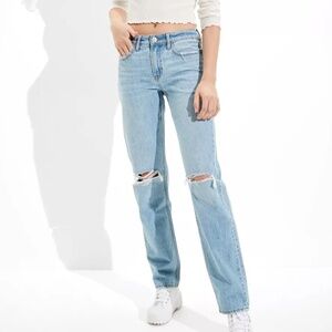 AE 90's Distressed Straight Jean (8 LONG)